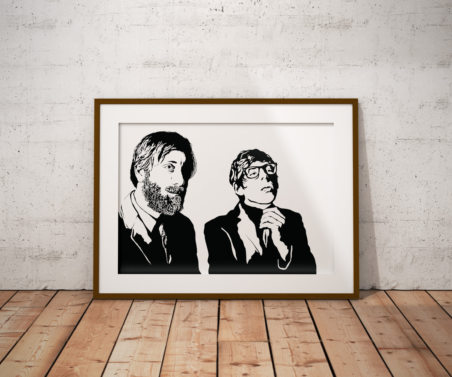 The Black Keys Art Print | Rock Music Decor | Dan Auerbach & Patrick Carney Duo Portrait | Minimalist Pop Culture Wall Art