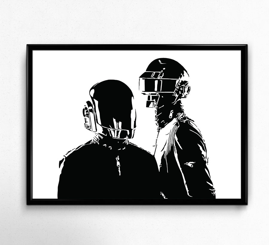 Daft Punk Art Print | Music Lover Decor | Electronic Techno Legends | Minimalist Pop Culture Wall Art