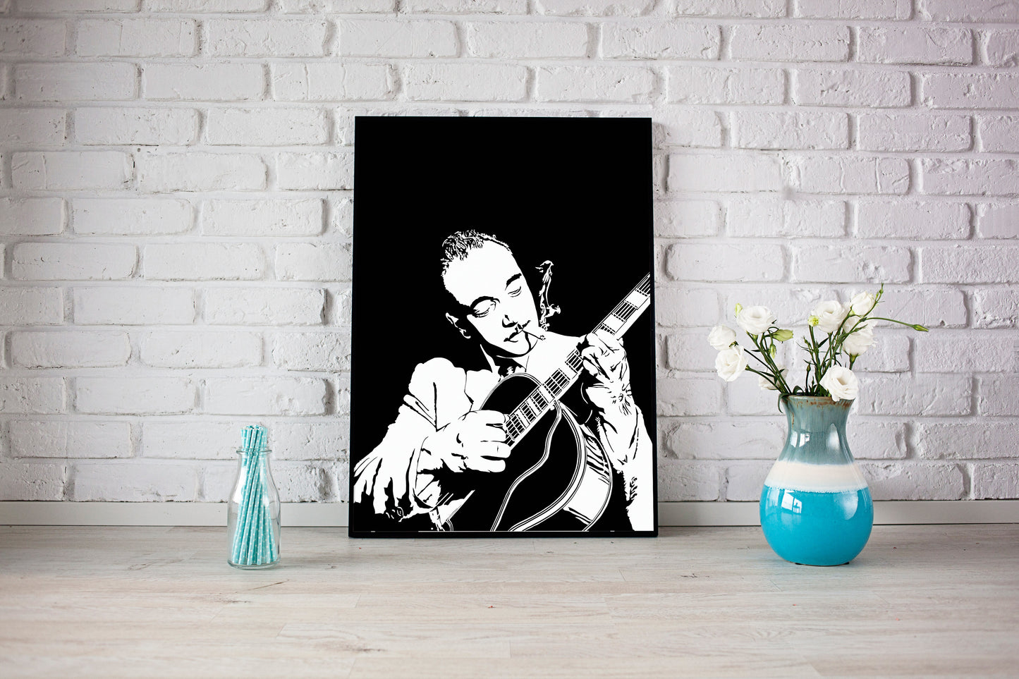 Django Reinhardt Art Print | Music Lover Decor | Gypsy Jazz Guitarist | Minimalist Pop Culture Wall Art