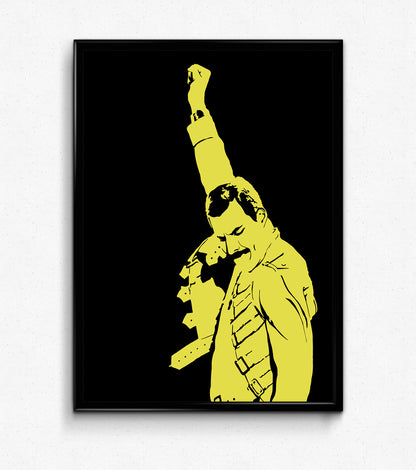 Freddie Mercury Art Print | Rock Music Decor | Queen | Minimalist Pop Culture Wall Art