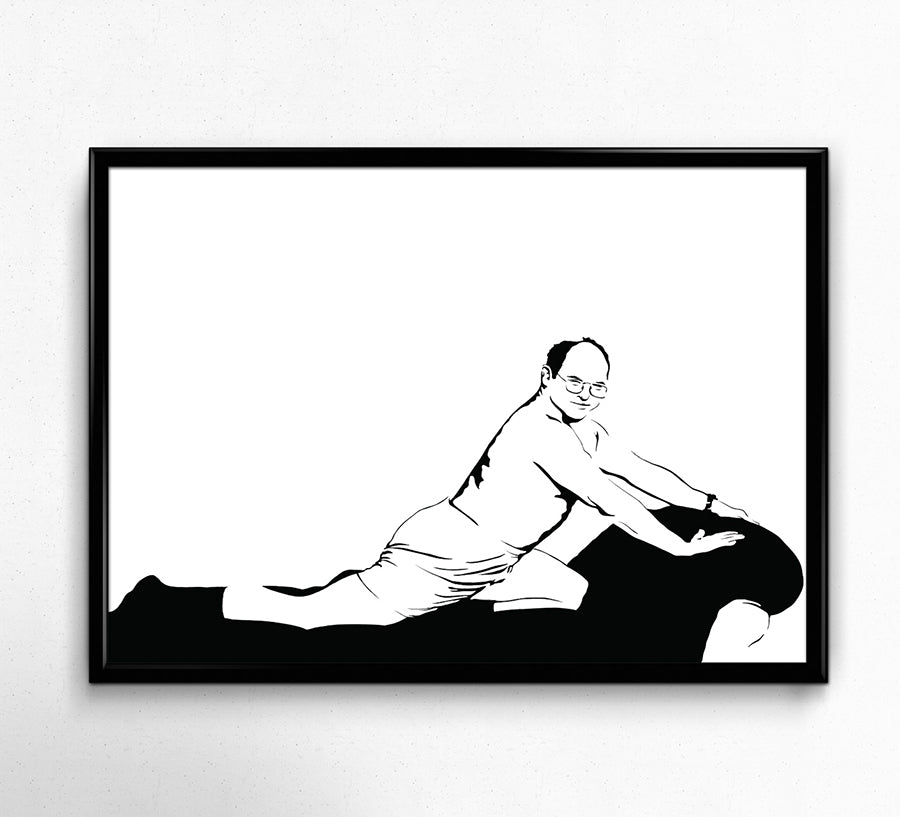 George Costanza Art Print | Pinup Parody | Seinfeld Fan Decor | Minimalist Pop Culture Wall Art