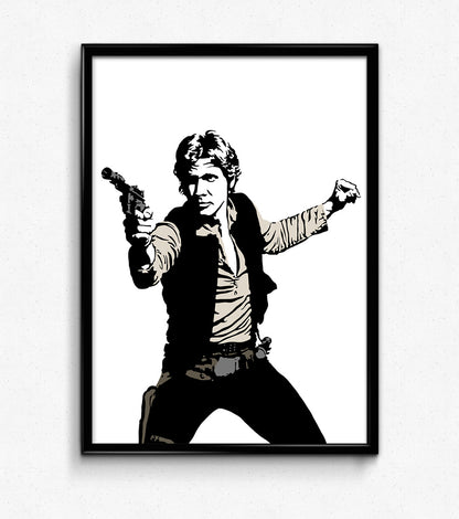 Han Solo Art Print | Star Wars Decor | Scruffy Looking Nerf Herder  |Minimalist Pop Culture Wall Art