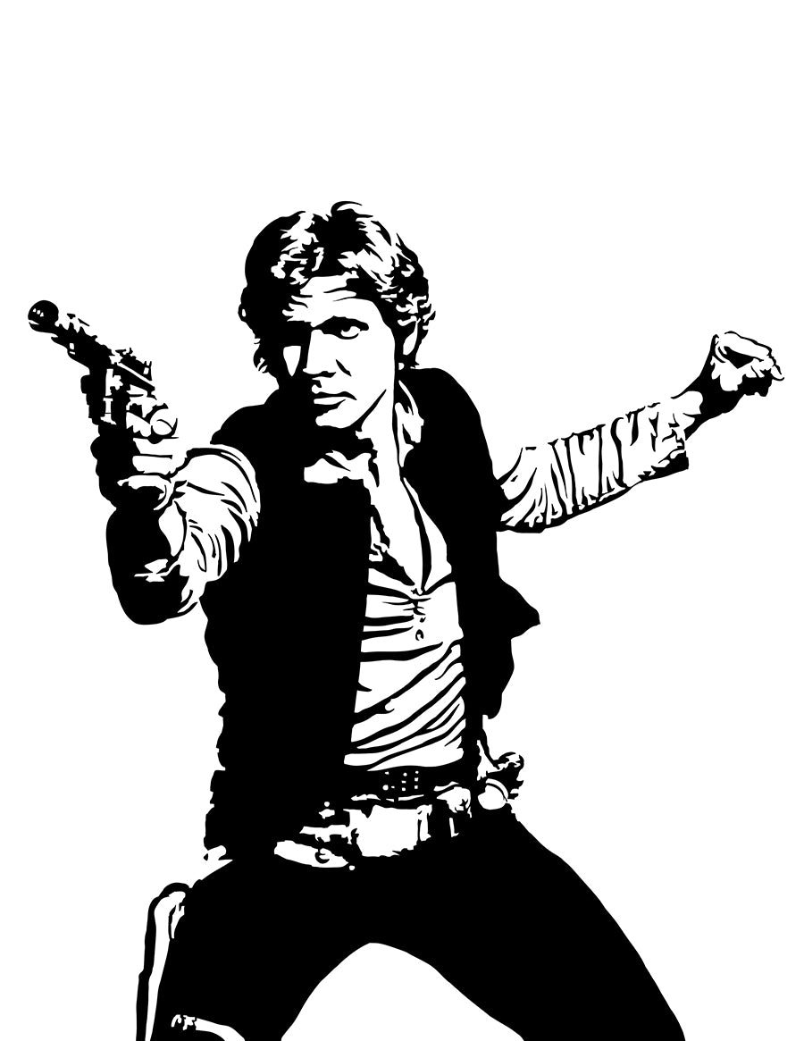 Han Solo Art Print | Star Wars Decor | Scruffy Looking Nerf Herder  |Minimalist Pop Culture Wall Art