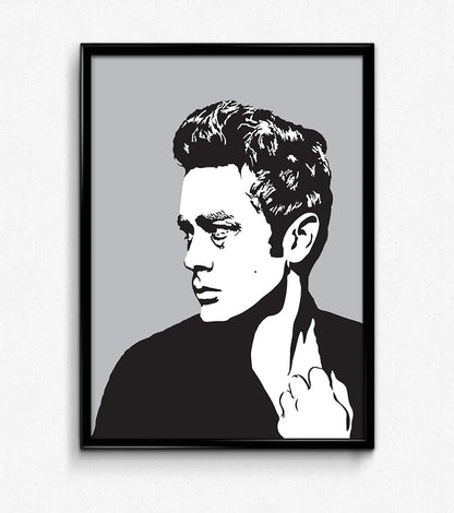 James Dean Art Print | Old Hollywood Decor | Rebel Without a Cause | Minimalist Pop Culture Wall Art