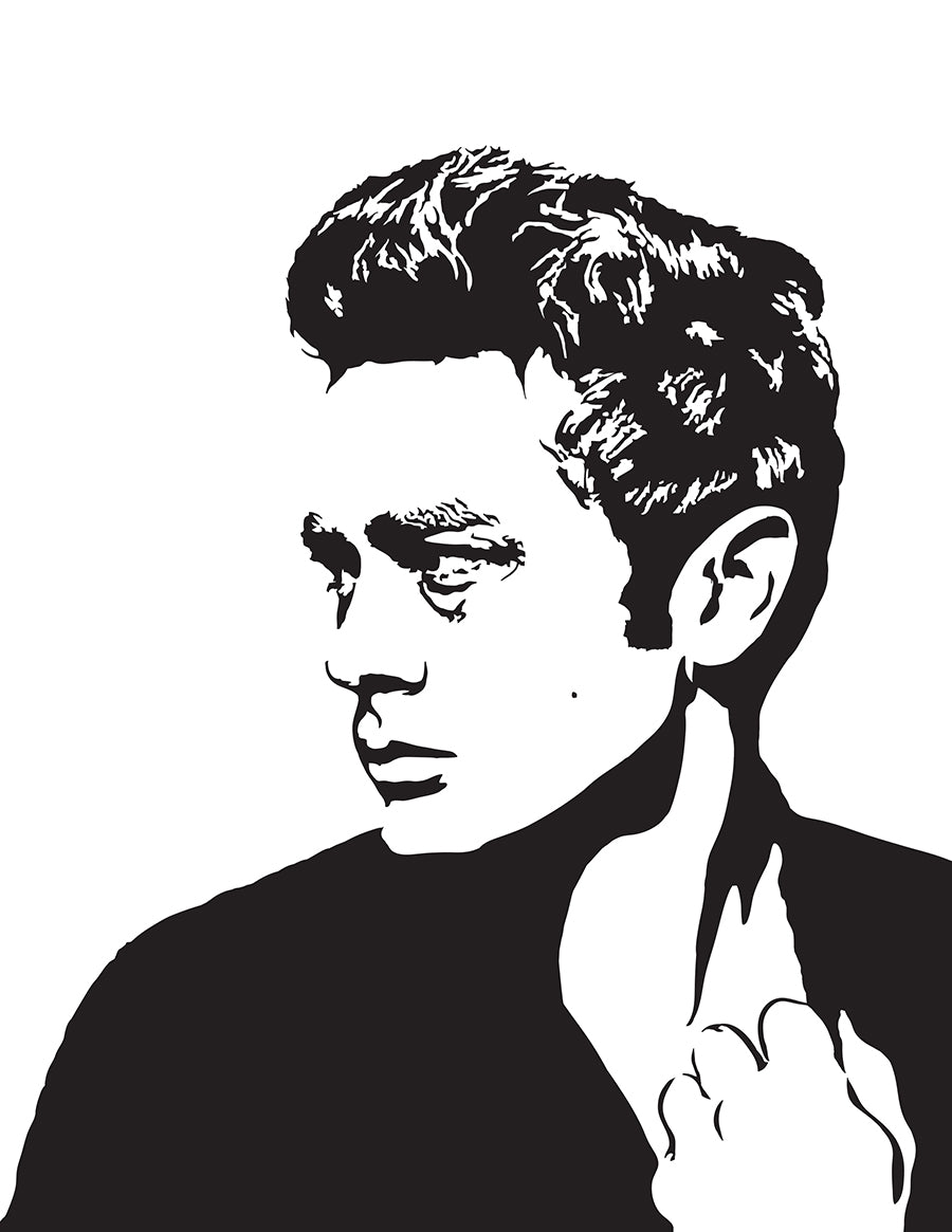 James Dean Art Print | Old Hollywood Decor | Rebel Without a Cause | Minimalist Pop Culture Wall Art