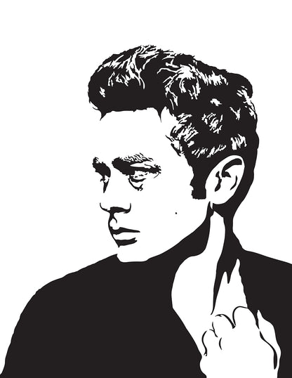 James Dean Art Print | Old Hollywood Decor | Rebel Without a Cause | Minimalist Pop Culture Wall Art