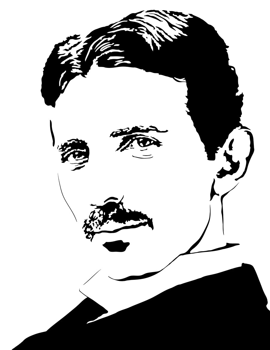 Nikola Tesla Art Print | Science History Decor | Minimalist Pop Culture Wall Art